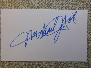 Authentic Signed Actor Michael J Fox 3x5 Index Card Back To Future Movie Star