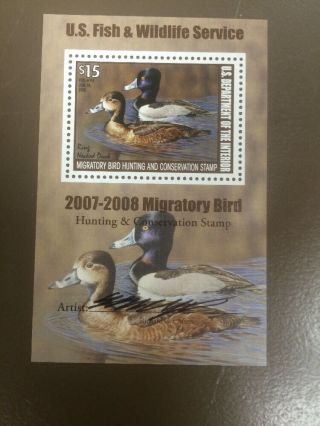 Rw74b 2007 - Us Federal Duck Stamp - Og Nh