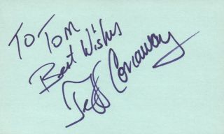 Jeff Conaway Actor 1978 Set Of Taxi Ca Tv Movie Autographed Signed Index Card