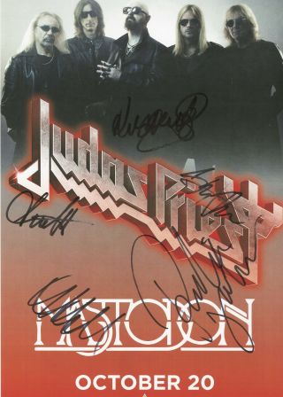 Judas Priest autographed concert poster Ian Hill,  Glenn Tipton,  Scott Travis 3