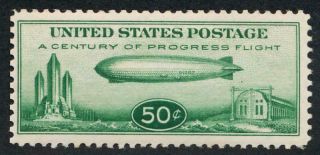 United States (us) C18 Nh F - Vf 50c Zeppelin