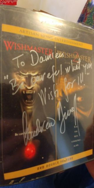 Wishmaster / WM 2 SIGNED Evil Never Dies DVD Andrew Divoff To Damien 3