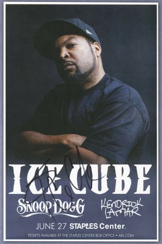 Ice Cube Autographed Concert Poster 2015 Nwa