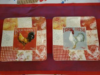 Certified International Danhui Nai - 2 Rooster - Farm Fresh Plate Quilt Decor