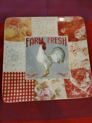 Certified International Danhui Nai - 2 Rooster - Farm Fresh Plate Quilt Decor 3