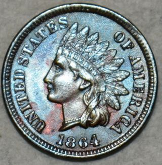 Uncirculated 1864 - L Indian Head Cent,  Snow - 5 Rpd,  Scarce Specimen