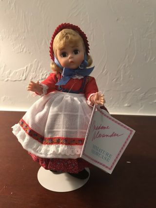 Madame Alexander Denmark Doll,  Rare With Red Dress And White Apron