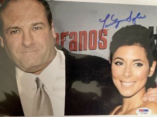 Jamie Lynn Sigler The Sopranos Autographed /james Gandolfini Photo With,  Psa