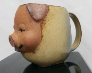 Cute Stoneware Pottery Piggy Mug Pig Face Mug