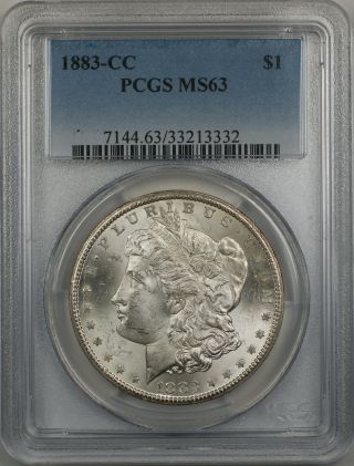1883 - Cc Morgan Silver Dollar $1 Coin Pcgs Ms - 63 (12 - A)