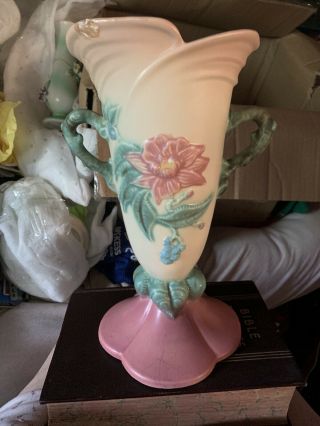 Hull Pottery 10 - 1/2 Inch Double Handle Vase Number W - 32