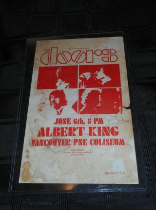The Doors / Albert King June 6th 1970 Vancouver Pne Coliseum Authentic Handbill