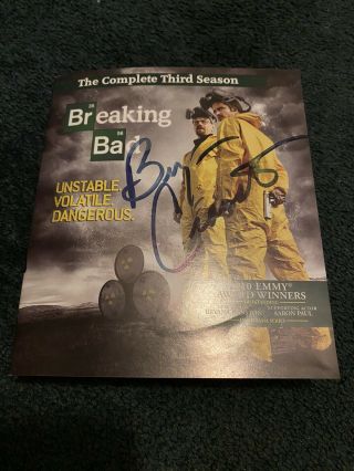 Bryan Cranston Signed Breaking Bad 3rd Season Blu Ray Cover Autographed Proof