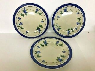 3 Ll Bean Blueberry 11 " Dinner Plates