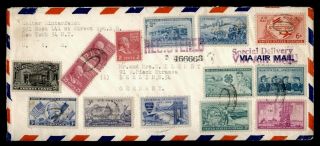 Dr Who 1954 Ny Registered Special Delivery Airmail To Germany Prexie F37892