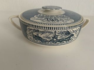 Royal China Currier And Ives Tab Handled Casserole Dish