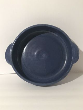 Vintage Bybee Pottery Bowl Baker Dish With Handles Blue