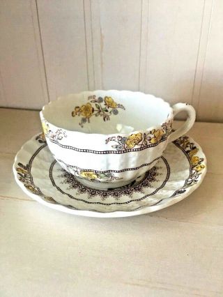 Vintage Copeland Spode England Buttercup Pattern Cup And Saucer Porcelain China