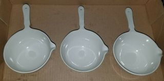 3 Vintage Coors Ceramic White Pharmaceutical Bowl With Handle 60092 Buy It Now