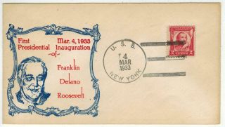 3/4/1933 Franklin D Roosevelt Inauguration Day Naval Cancel Uss York Sanders