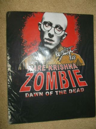Mike Christopher Hare Krishna Zombie Dawn Of The Dead Signed T - Shirt