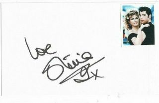 Olivia Newton - John Signed 3x5 Index Card " Grease "