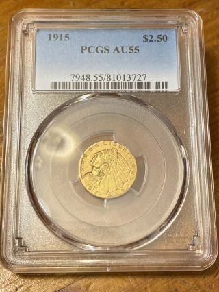 1915 $2.  50 Pcgs Au55 Indian Head Gold