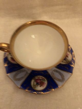 Vintage Royal Vienna Style Porcelain Demitasse Cup And Saucer Blue White 33/251 3