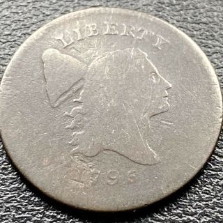 1795 Liberty Cap Half Cent 1/2 Flowing Hair Rare Early Date Better Grade 22546