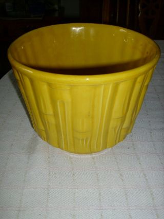 Vintage Mccoy 378 Yellow Pottery Planter Bamboo Pattern