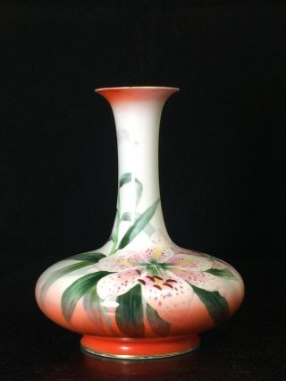 Vintage Noritake Bone China Nippon Toki Kaisha Hand Painted Floral Vase 6 - 1/2”