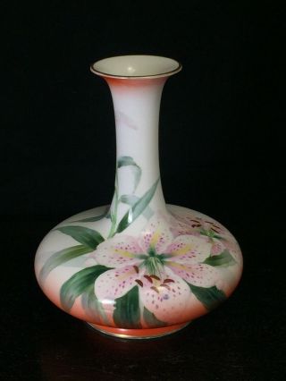 Vintage Noritake Bone China Nippon Toki Kaisha Hand Painted Floral Vase 6 - 1/2” 2