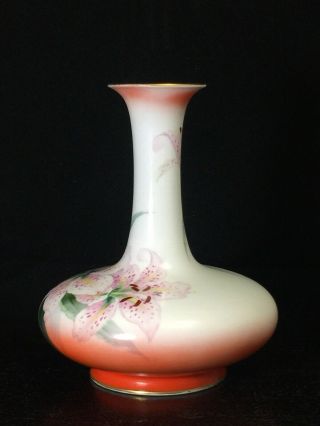 Vintage Noritake Bone China Nippon Toki Kaisha Hand Painted Floral Vase 6 - 1/2” 3