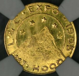 1905 Ngc Ms65pl Oregon Gold " 1/4 " Lewis & Clark Exposition Prooflike