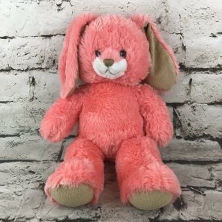 Build A Bear Bunny Rabbit Plush Pink Brown Shaggy Stuffed Animal Soft Toy
