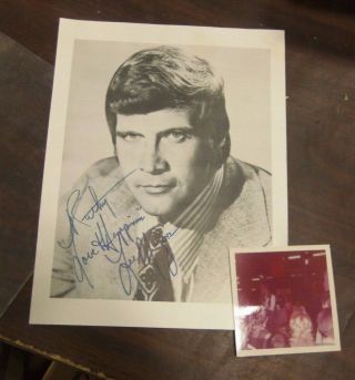 Lee Majors Hand Signed 8x10 Photo - " To Ruthy ",  Polaroid Of Him Signing