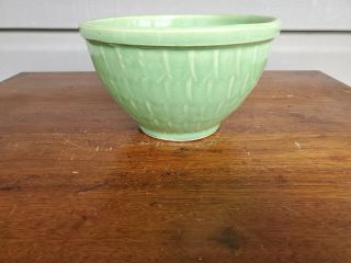 Vintage Mccoy Pottery Green Fish Scale Mixing Bowl Planter Signed