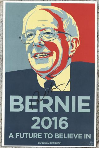 Bernie Sanders Autographed Campaign Poster 2016