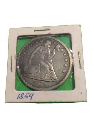 1859 O Seated Liberty One Dollar Coin Slight Wear