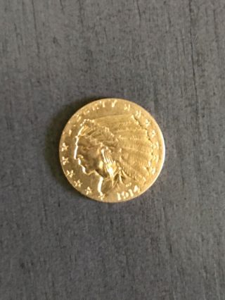 1914 (au) $2.  50 Gold Indian Head Quarter Eagle Gold Indian