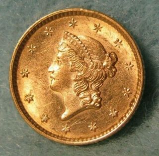 1852 Liberty Head $1 One Dollar United States Gold Coin Uncirculated 2