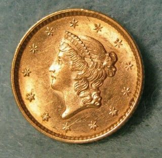 1852 Liberty Head $1 One Dollar United States Gold Coin Uncirculated 3