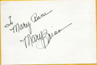 B - Mary Brian Autographed Card With