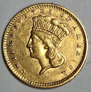 1856 $1 Indian Princess Head Gold Dollar Fe27921by