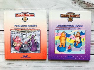 1985 Worlds Of Wonder Teddy Ruxpin Tweeg Grundo Spring Hardcover Books Only