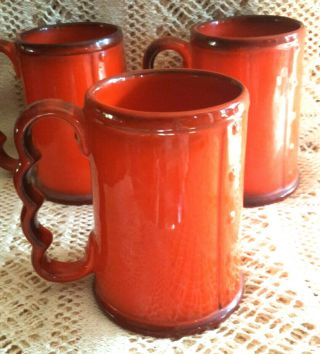 3 Metlox Poppytrail Red Rooster Red Grandmug Large Mugs