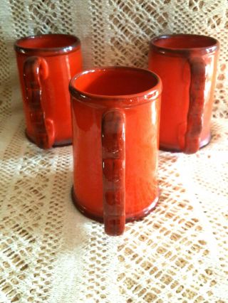 3 Metlox Poppytrail RED ROOSTER RED Grandmug Large Mugs 2