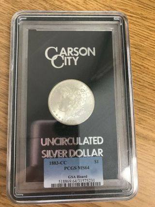 1883 - Cc Pcgs Ms64 Uncirculated Silver Dollar Gsa Hoard