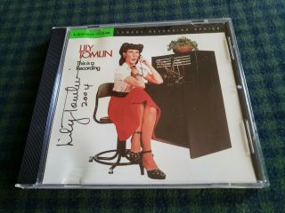 Lily Tomlin " This Is A Recording " Autographed Cd Ernestine Collectible S&h