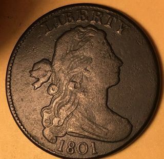 1801 Draped Bust Large Cent S - 222,  Very Fine,  R - 1 3